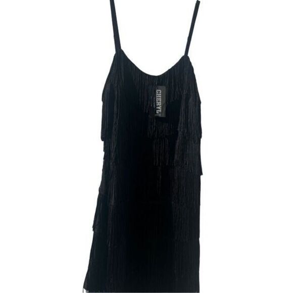 Vintage style Fringe Detail Cami Bodycon Dress size L - Picture 7 of 7